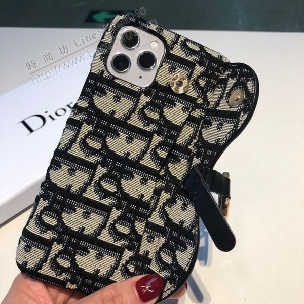 Dior 爆款馬鞍包布藝手機殼 官網同步 零錢卡包 可當支架 Dior手機套  mmk1044